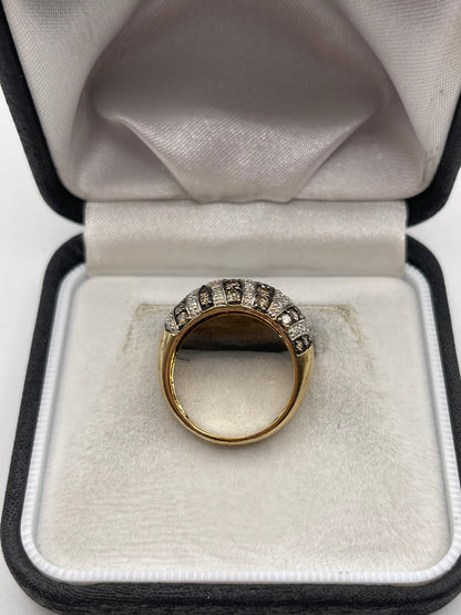 9ct gold 1ct diamond cluster ring