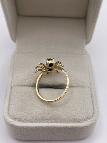 9ct gold onyx and diamond spider ring