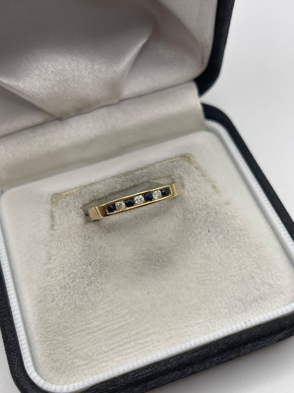 9ct gold sapphire and diamond ring