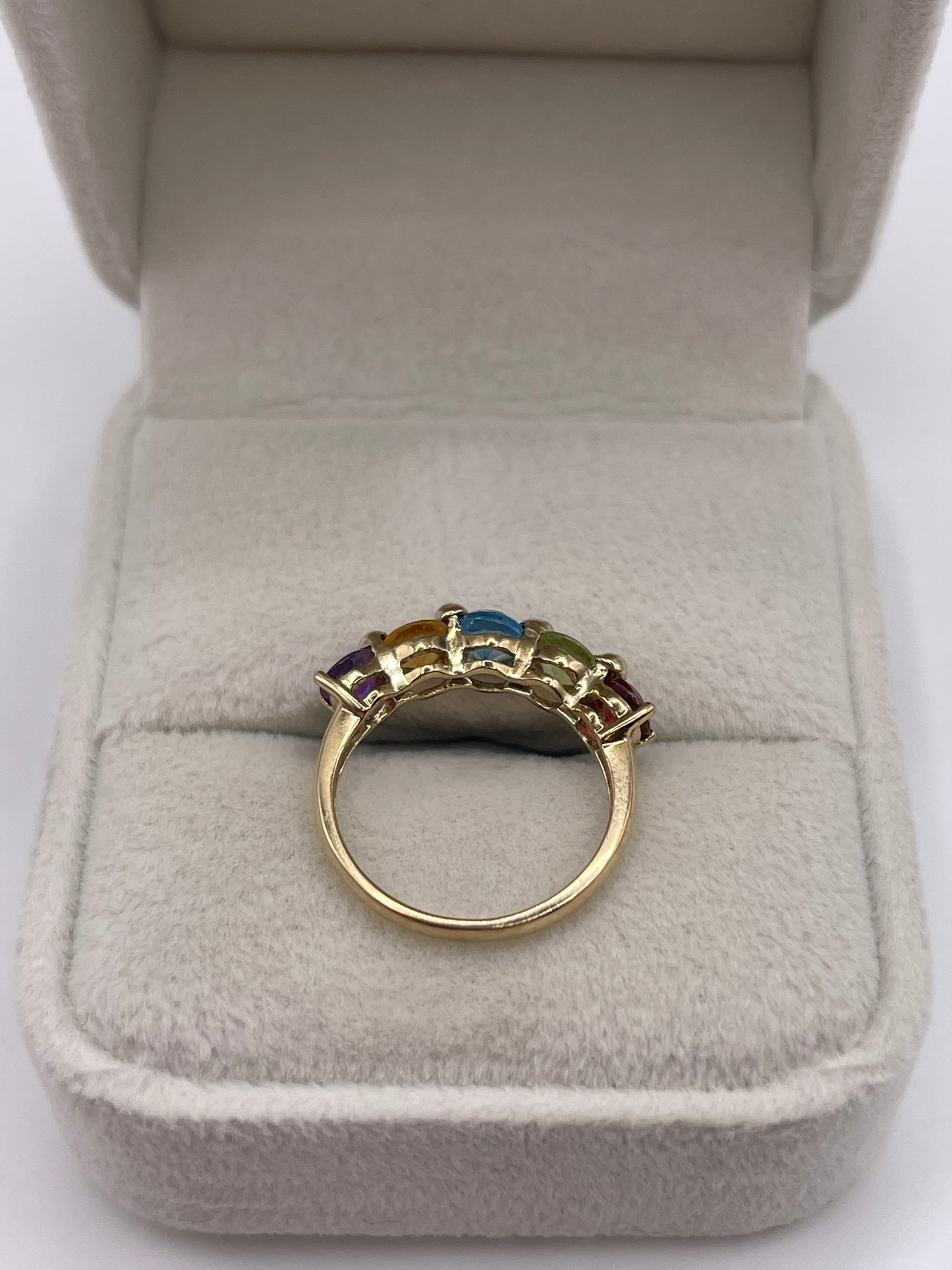 9ct gold multi gemstone ring