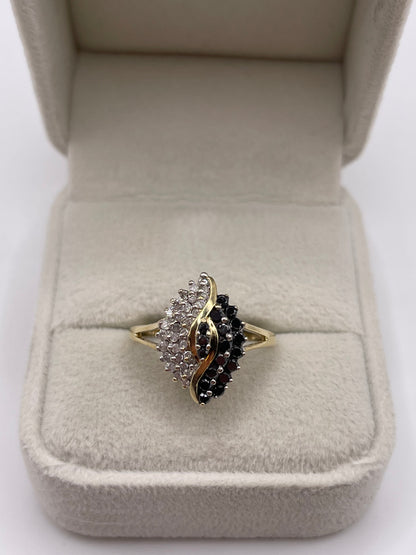 9ct gold diamond cluster ring
