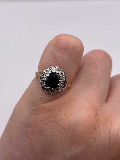 9ct gold sapphire and diamond ring