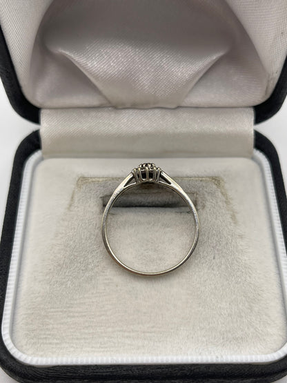 9ct white gold ruby and diamond ring