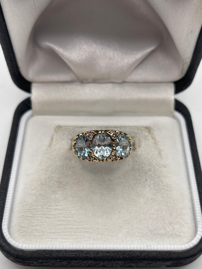 9ct gold topaz and diamond ring