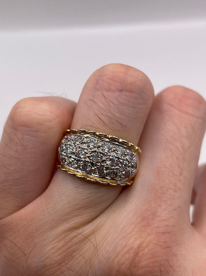 9ct gold cz dome ring