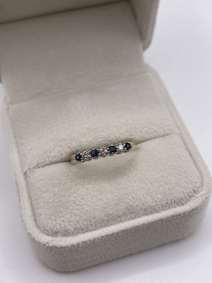 9ct gold sapphire and diamond ring
