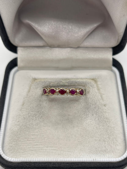 9ct gold ruby and diamond ring
