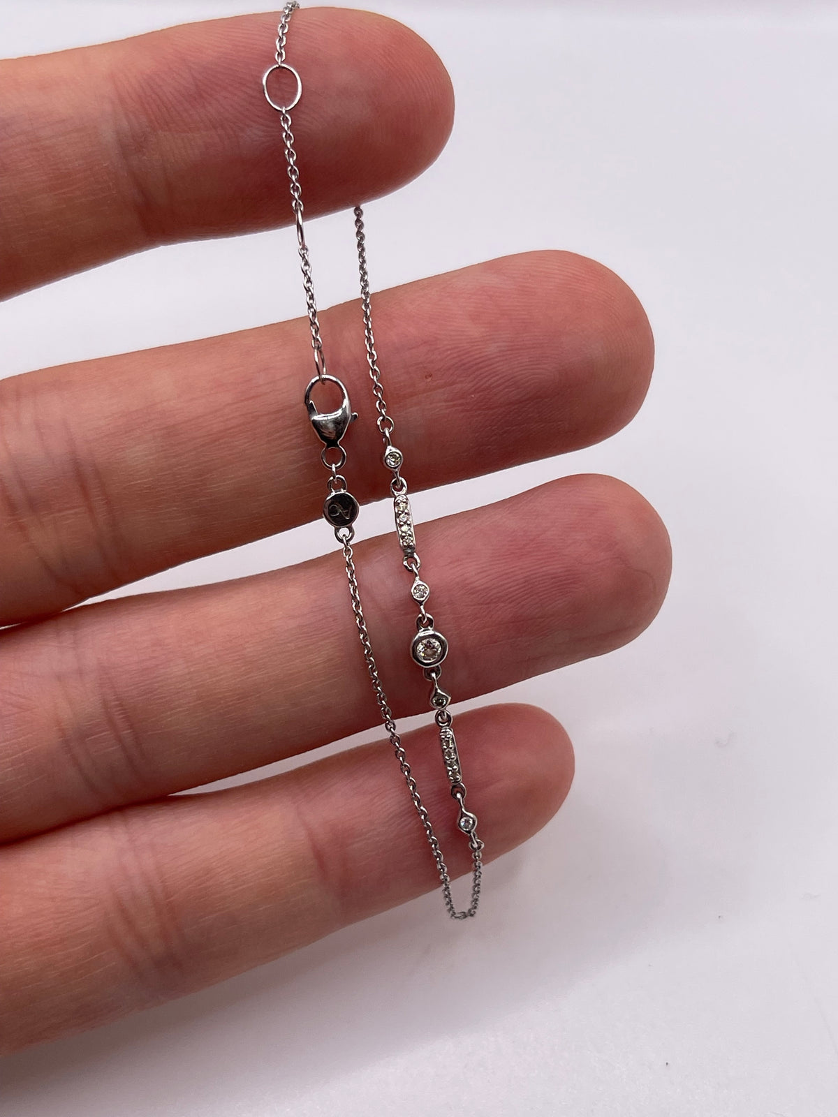14ct white gold diamond bracelet