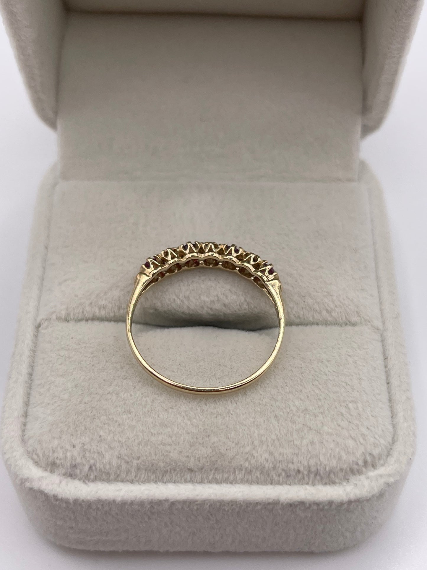 9ct gold ruby and diamond ring