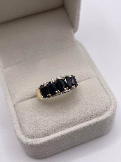 9ct gold sapphire and diamond ring