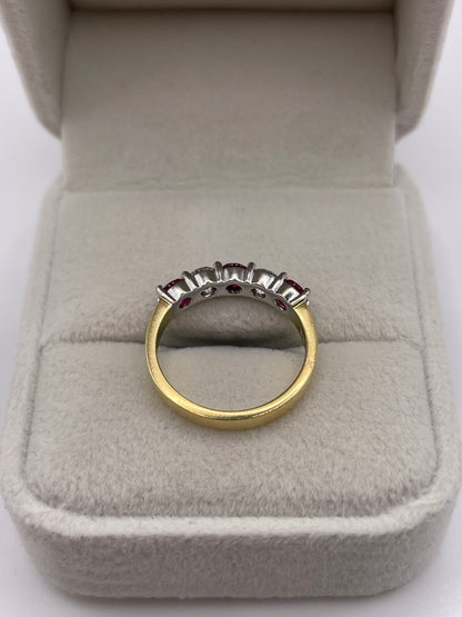 18ct gold ruby and diamond ring