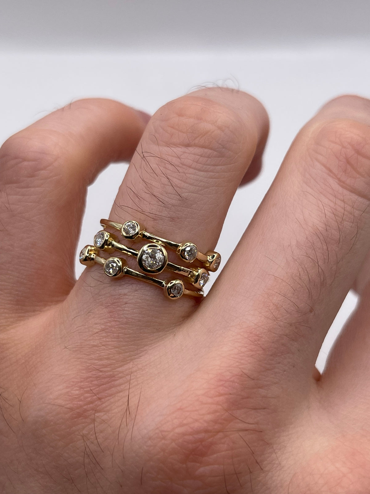 14ct gold diamond cluster ring