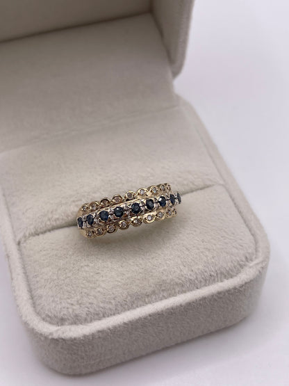 9ct gold sapphire and diamond ring