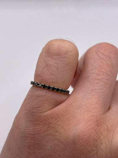 9ct gold black diamond ring
