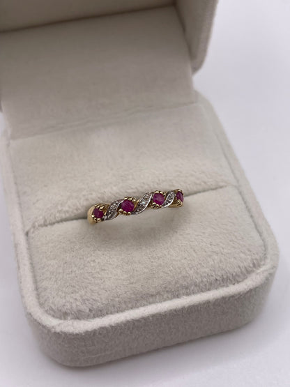 9ct gold ruby and diamond ring