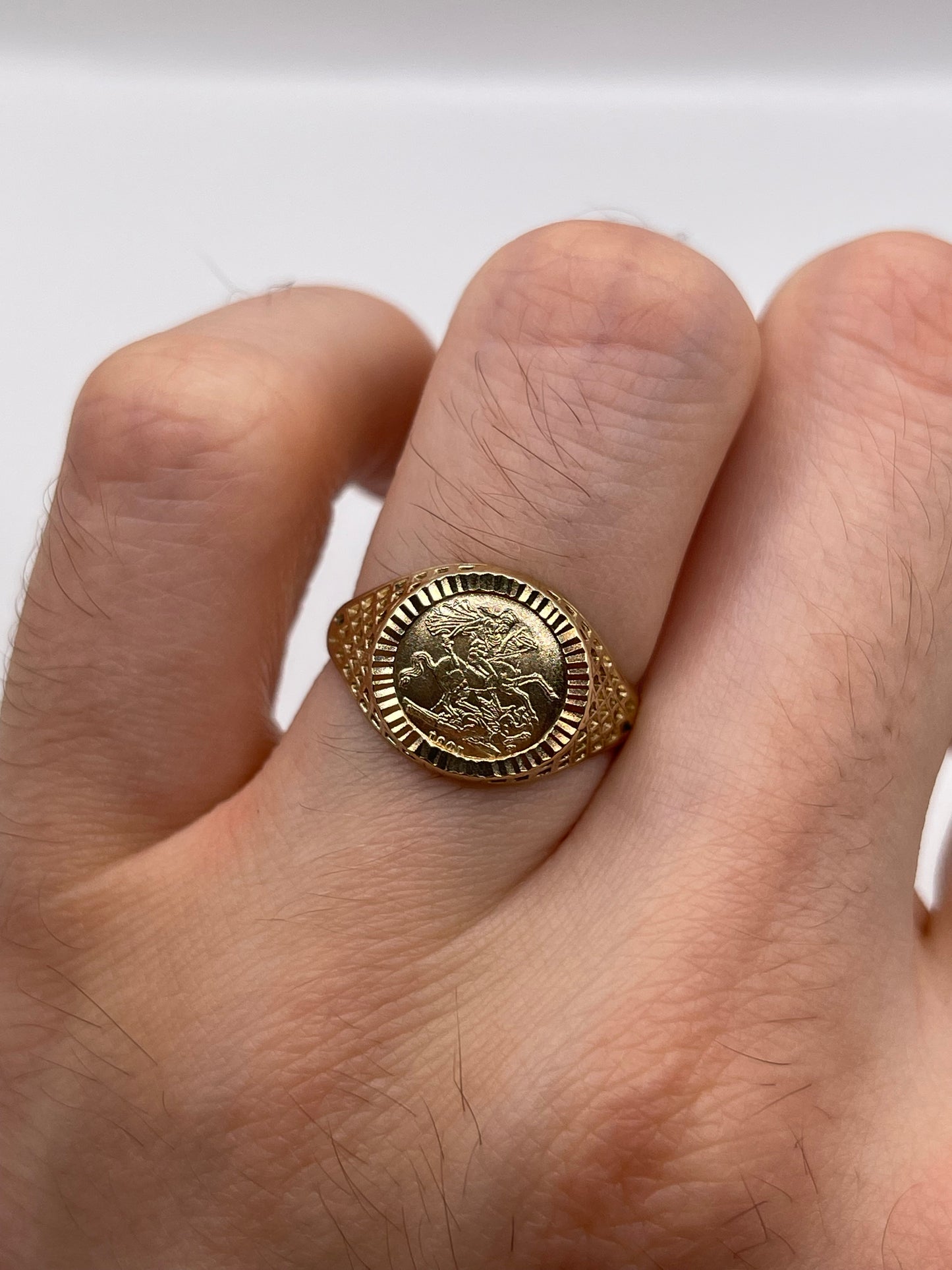 9ct gold coin ring