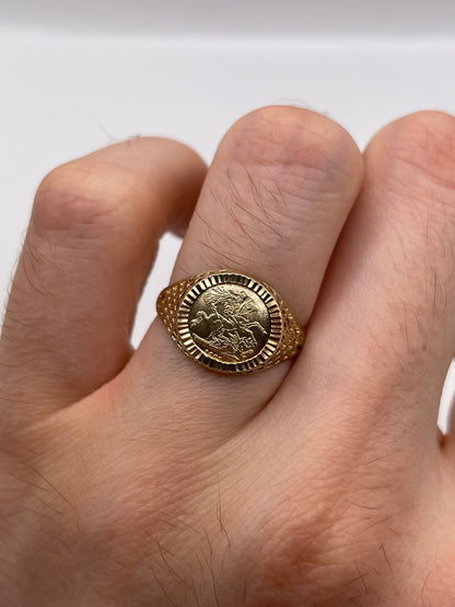 9ct gold coin ring