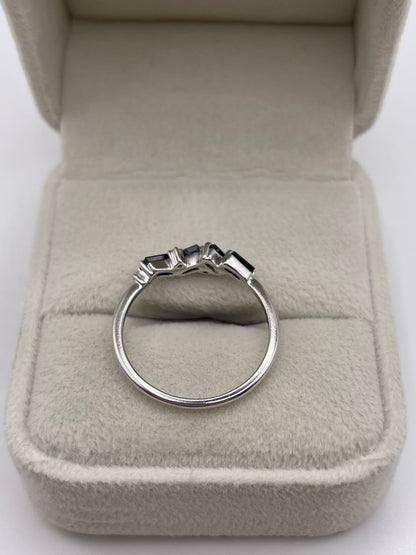 9ct white gold sapphire and diamond ring