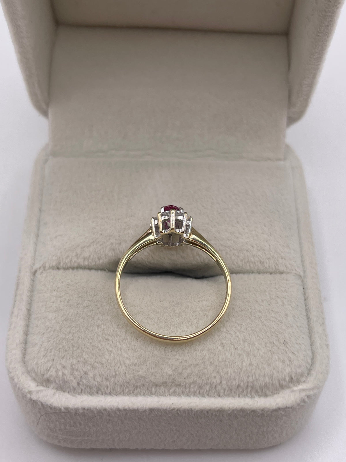 9ct gold ruby and diamond ring