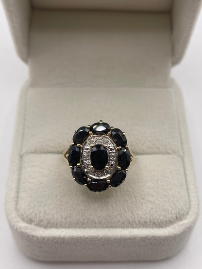 9ct gold sapphire and diamond ring