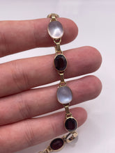 Load image into Gallery viewer, 9ct gold moonstone and garnet bracelet
