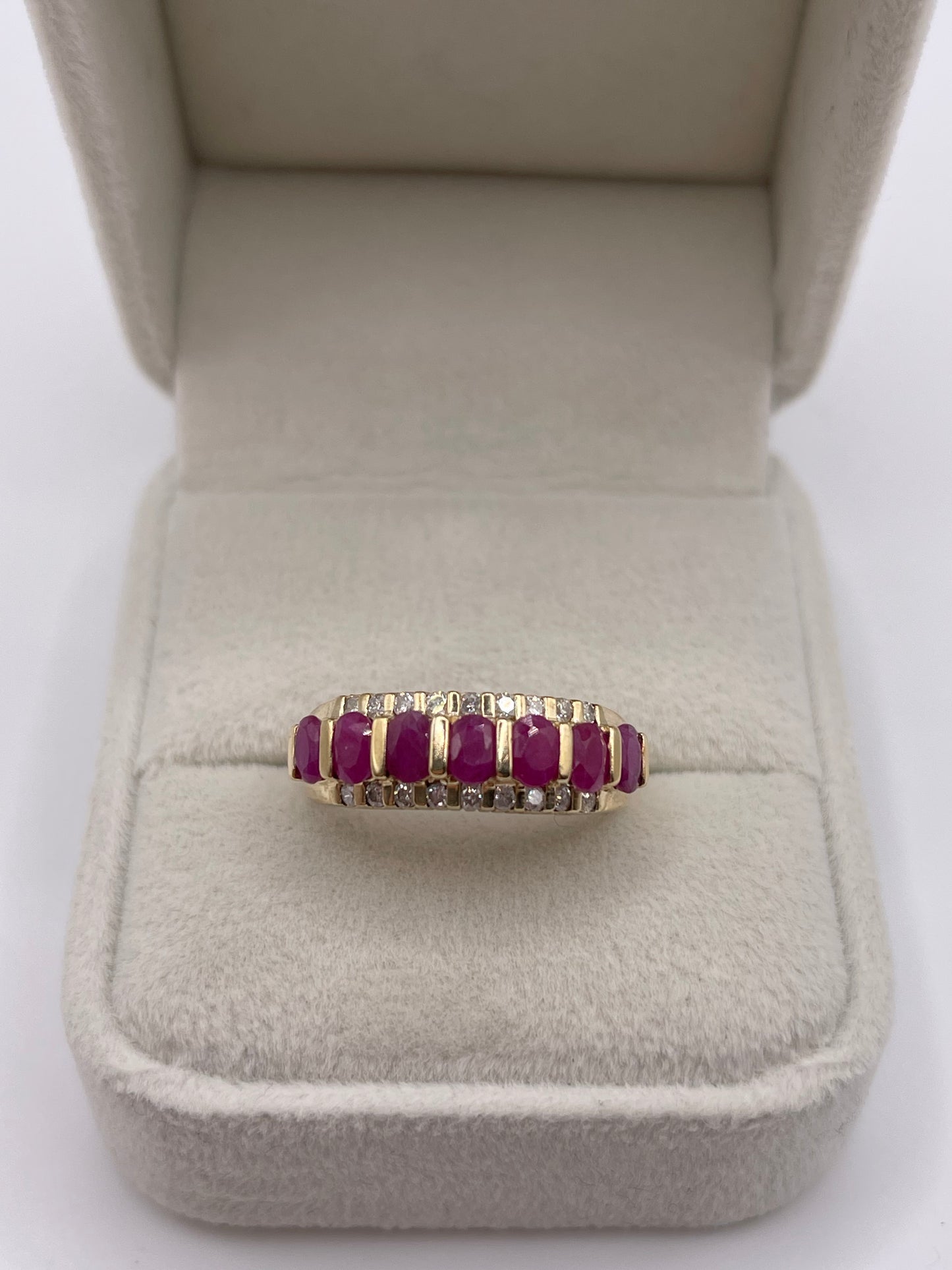 9ct gold ruby and diamond ring