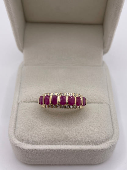 9ct gold ruby and diamond ring