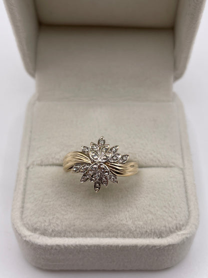 9ct gold diamond cluster ring