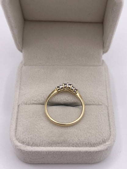 9ct gold sapphire and diamond wishbone ring