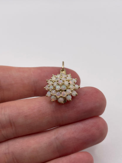 9ct gold opal cluster pendant