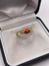 Load image into Gallery viewer, 18ct gold coral and diamond ring
