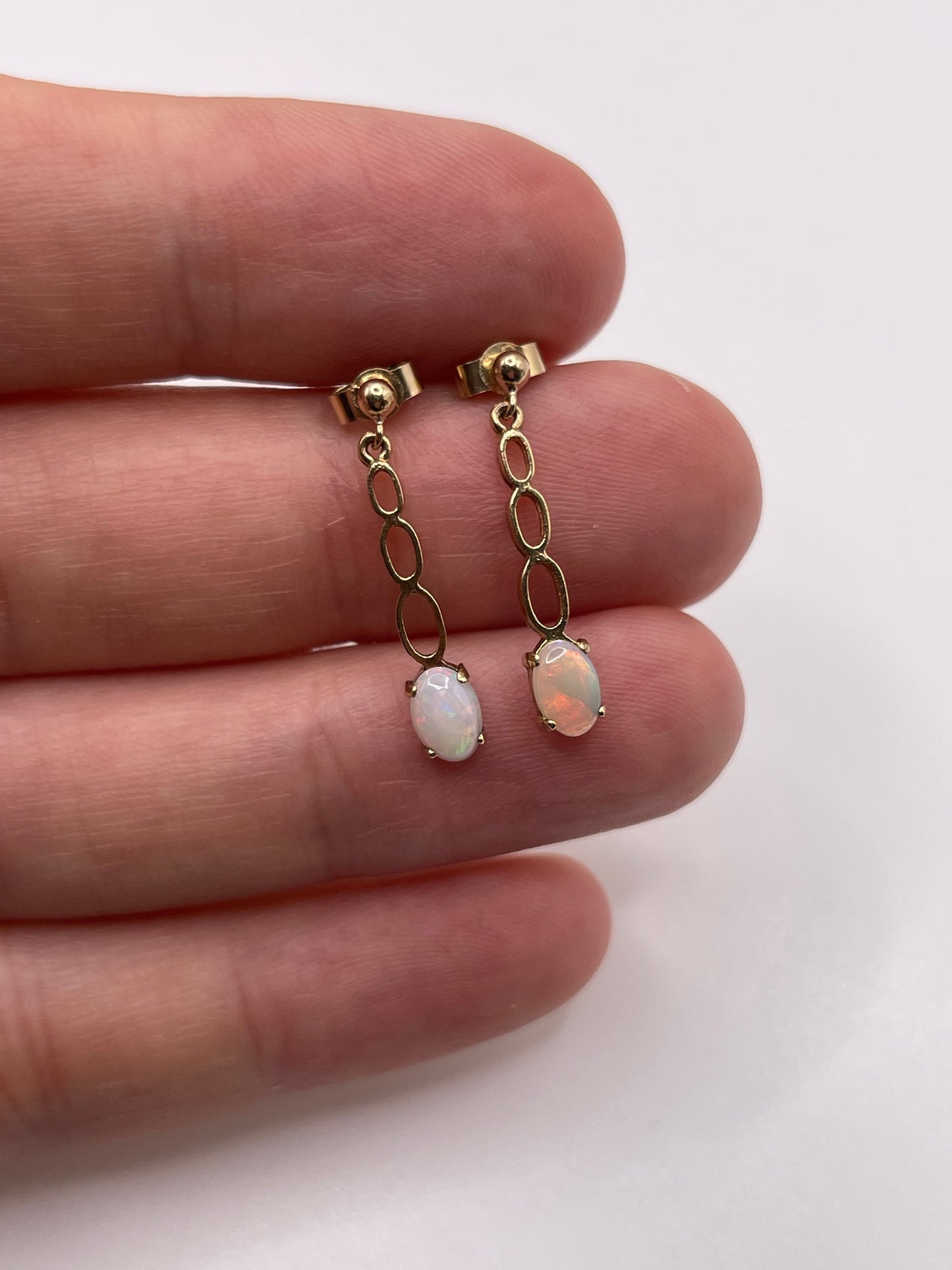 9ct gold opal earrings