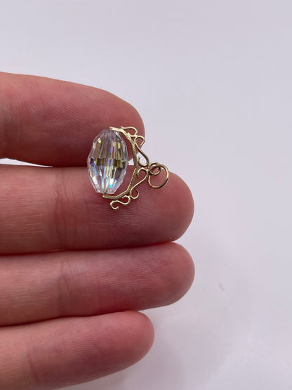 9ct gold crystal fob pendant