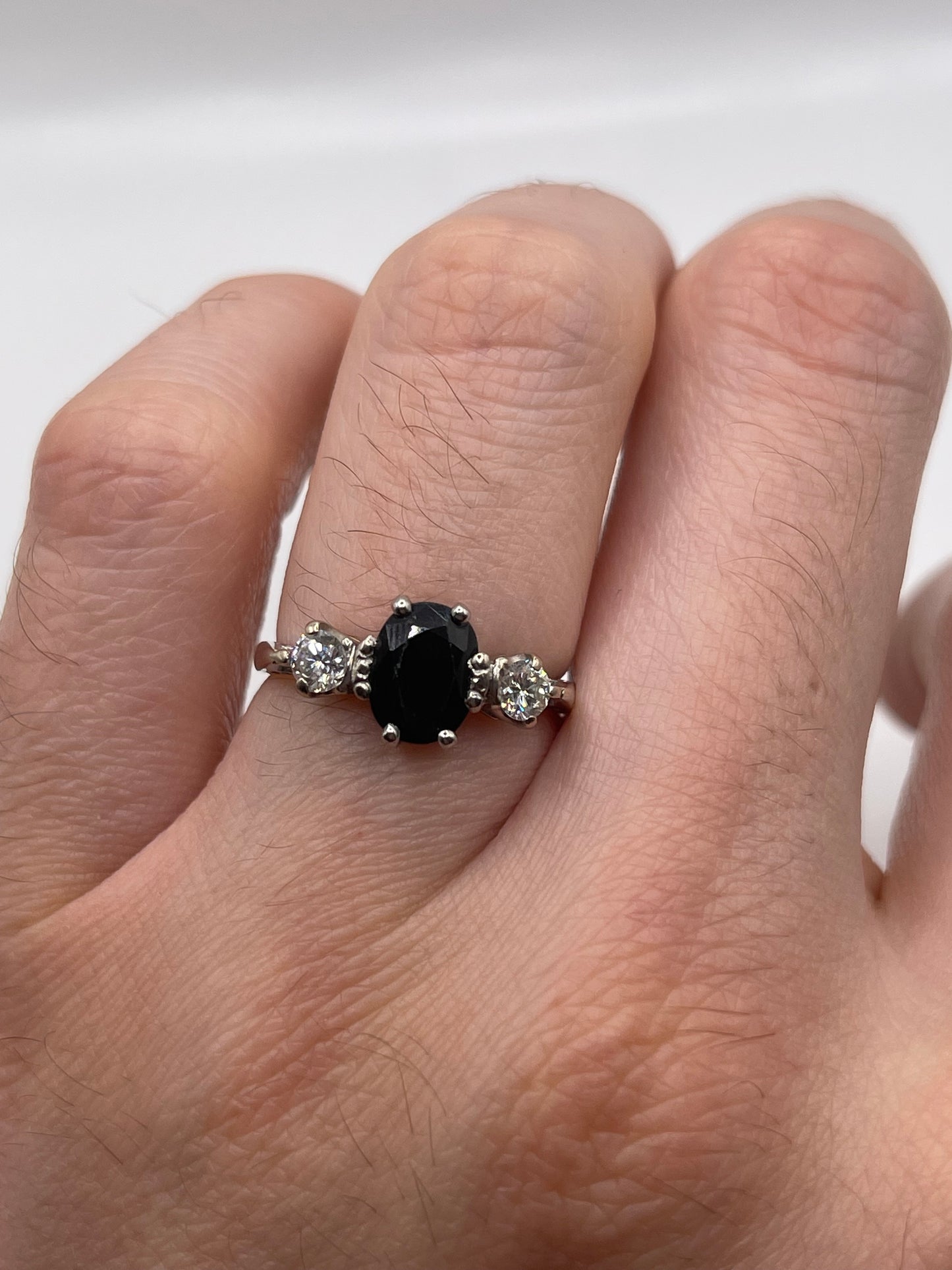 18ct white gold sapphire and diamond ring