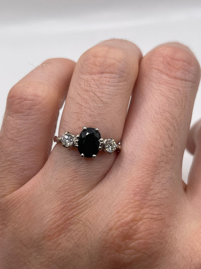 18ct white gold sapphire and diamond ring