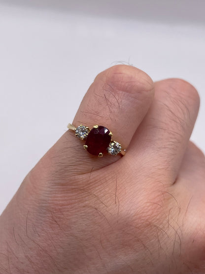 18ct gold ruby and duamond ring
