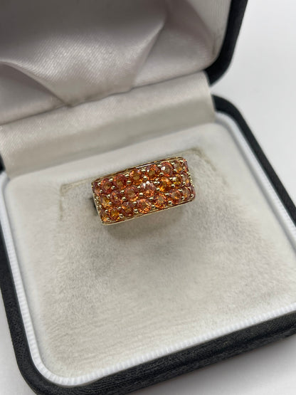 9ct gold fancy sapphire cluster ring