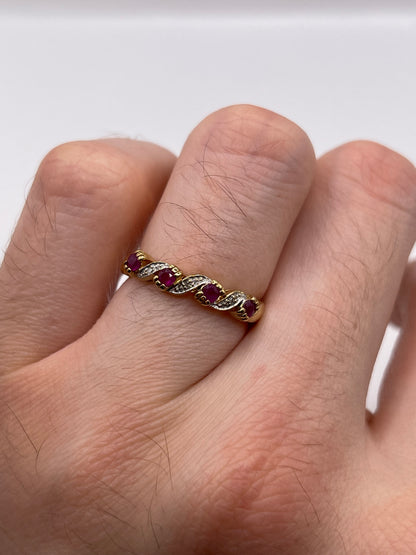 9ct gold ruby and diamond ring