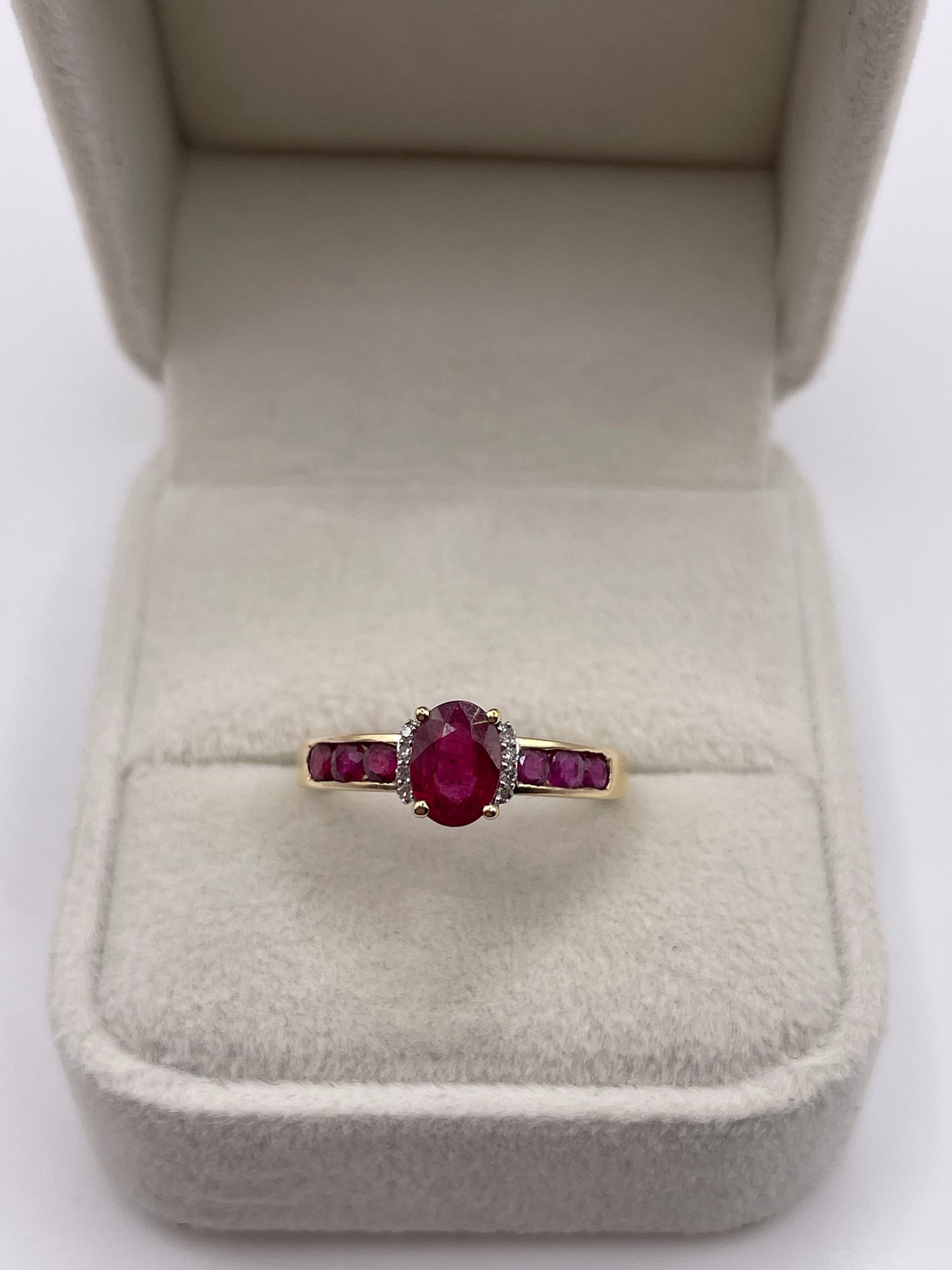 9ct gold ruby and diamond ring