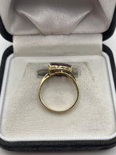 Load image into Gallery viewer, 9ct gold amethyst and diamond ring
