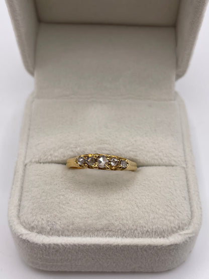 18ct gold rose cut diamond ring
