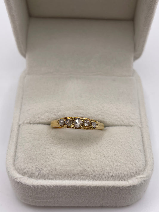 18ct gold rose cut diamond ring