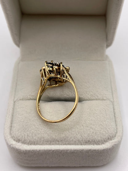 9ct gold sapphire and diamond ring