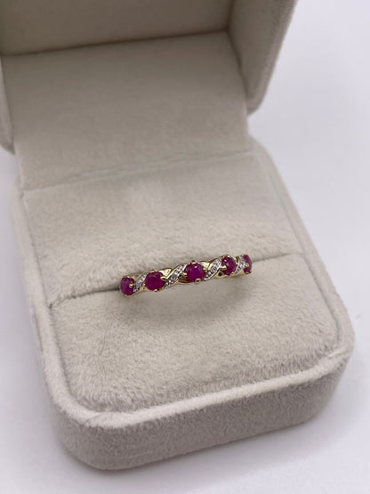 9ct gold ruby and diamond ring