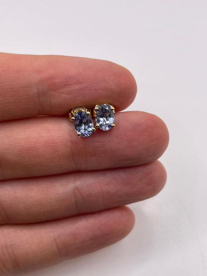 9ct gold tanzanite earrings