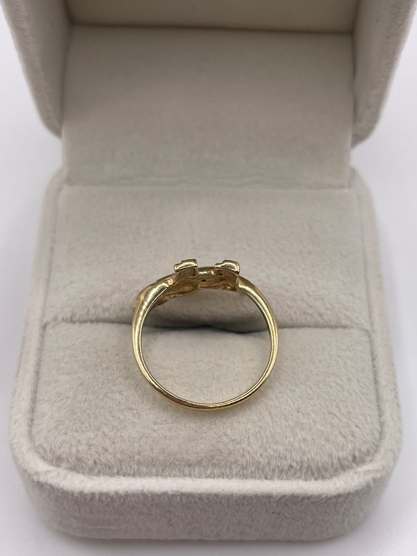 9ct gold diamond elephant ring
