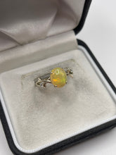 Load image into Gallery viewer, 14ct white gold opal and zircon ring
