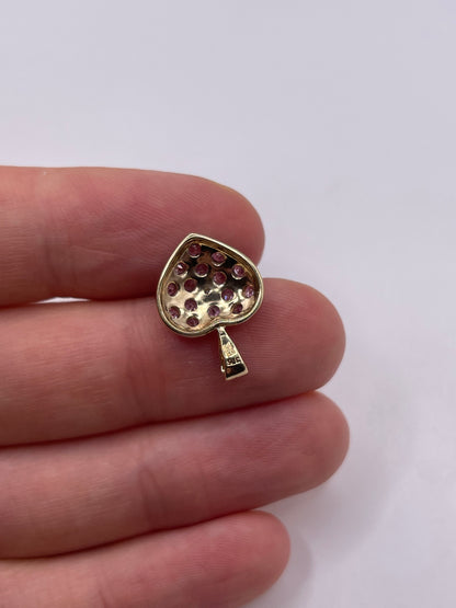9ct gold pink topaz and diamond heart pendant