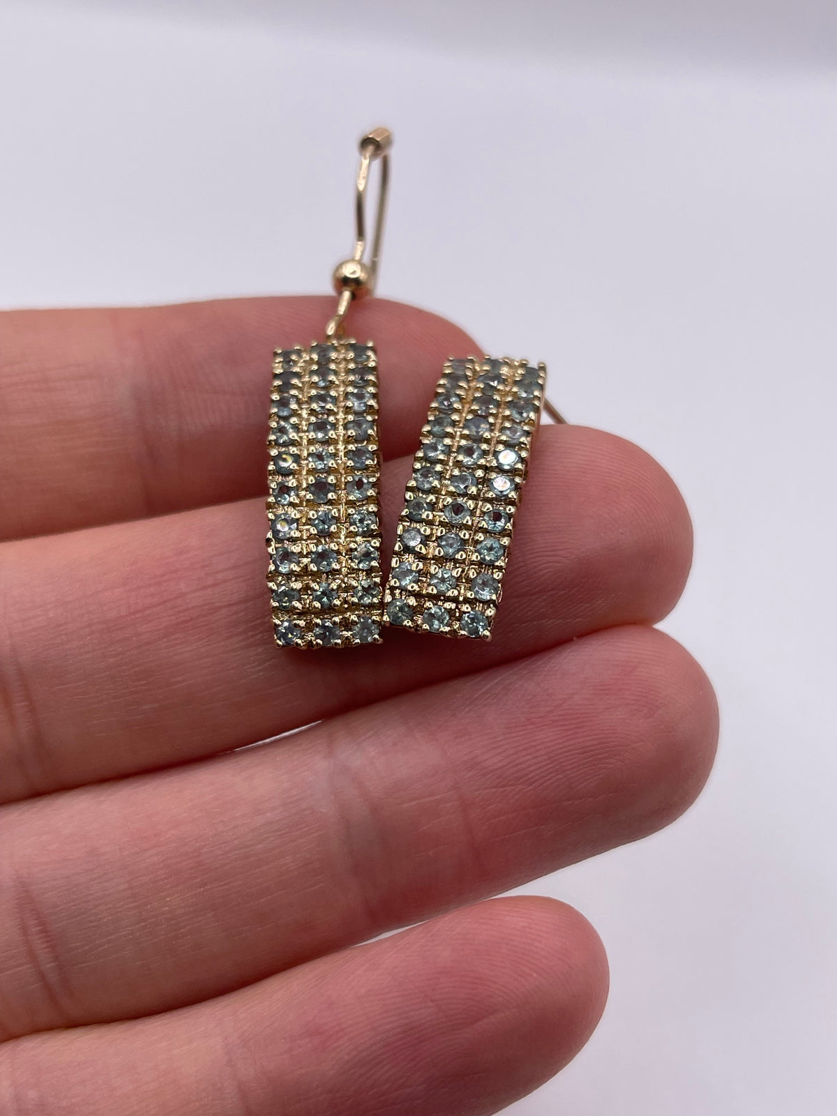 9ct gold alexandrite cluster earrings