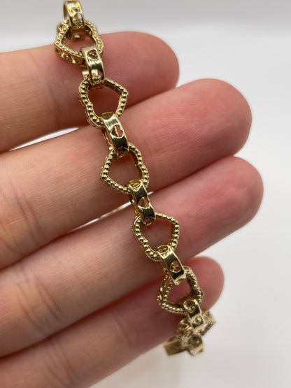 9ct gold heart bracelet